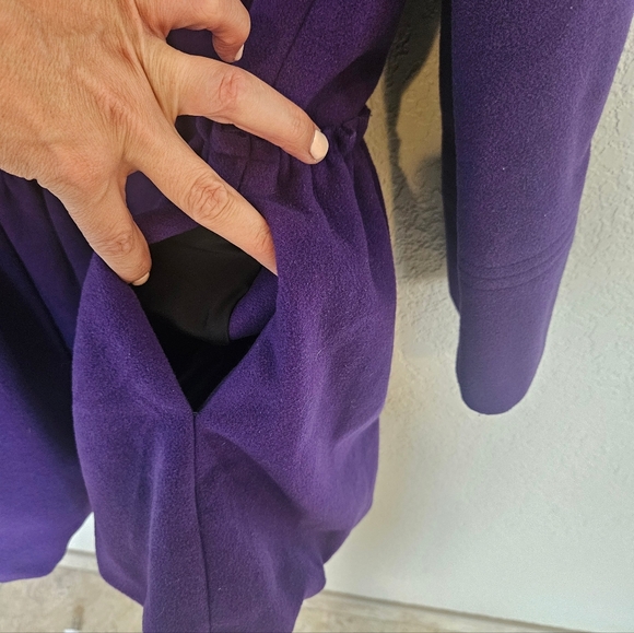 Alice + Olivia Purple S Small Wool Bubble Coat Wool Blend Drop Waist Lined - Picture 8 of 11